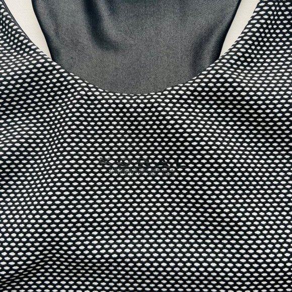 Koral  Crop Activewear Racer Tank Top Black / White ( S ) - Picture 2 of 3